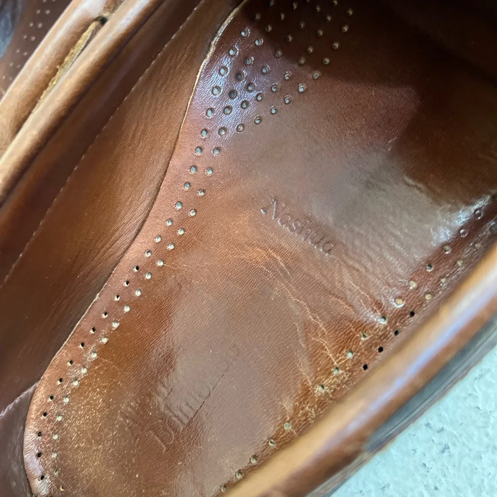 Allen Edmonds Nashua Loafers Shoes 12‎ D Black Brown Leather Tassel Made In USA